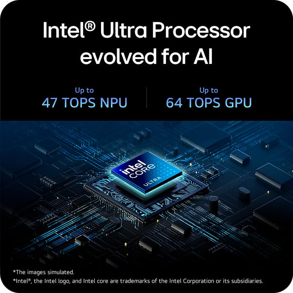 LG gram 16Z90TL - 16 Inch 2.5K IPS Ultra-Lightweight Laptop, Intel Core Ultra 7 256V 47TOPS NPU - EVO Edition, 16GB RAM, 1TB SSD, Windows 11 Home, gram Hybrid AI, Copilot+ PC, Black (2025)