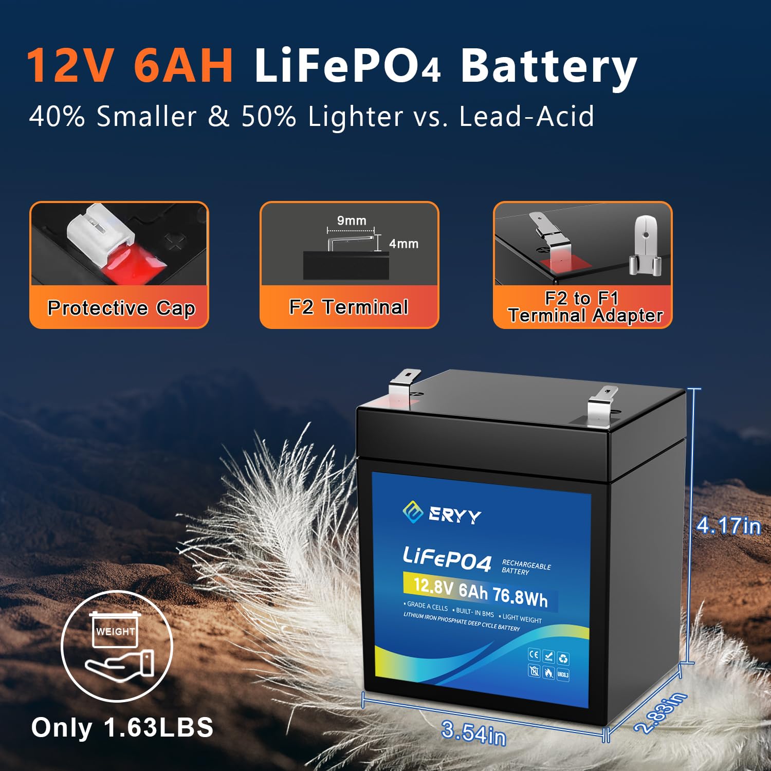 LiFePO4 Lithium Battery 12V 30Ah, Built-in 30A BMS & LCD Voltmeter, 5000+ Cycles, Lightweight Rechargeable Leisure Lithium Iron Phosphate Battery for RVs, Camping Gear, Trolling Motor, Solar