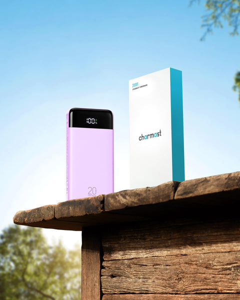 Charmast Power Bank 20000mAh with built-in Cables,Fast Charging 20W PD QC Quick Charge Portable Charger USB C compatiable with Smartphones Tablets and More