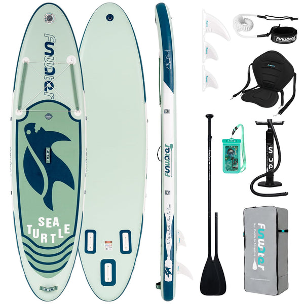 FunWater SUP Inflatable Stand Up Paddle Board 11'6"/11'/10'5" Ultra-Light with Inflatable Board,ISUP Accessories,Three Fins,Adjustable Paddle, Pump,Backpack, Leash,Waterproof Bag