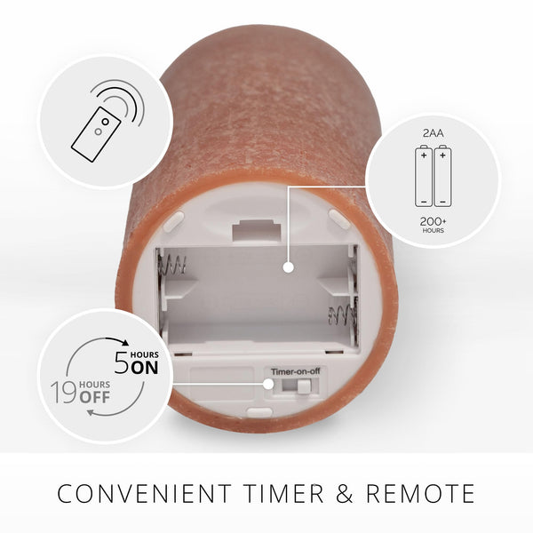 Luminara Adobe Seaglass Flameless Candle Moving Flame LED Pillar, Unscented, Real Wax with Recessed Edge, Battery Operated (3" x 6.5")