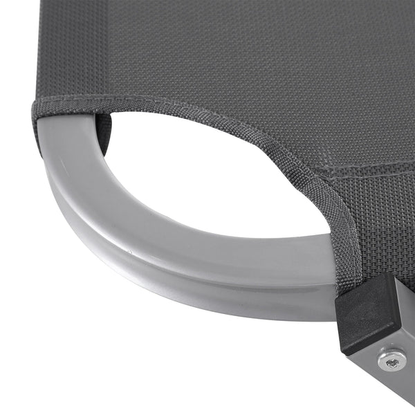 Outsunny Sun Lounger Relaxed Recliner with 5-Position Adjustable Backrest Aluminium Frame for Pool or Sun Bathing Light Grey