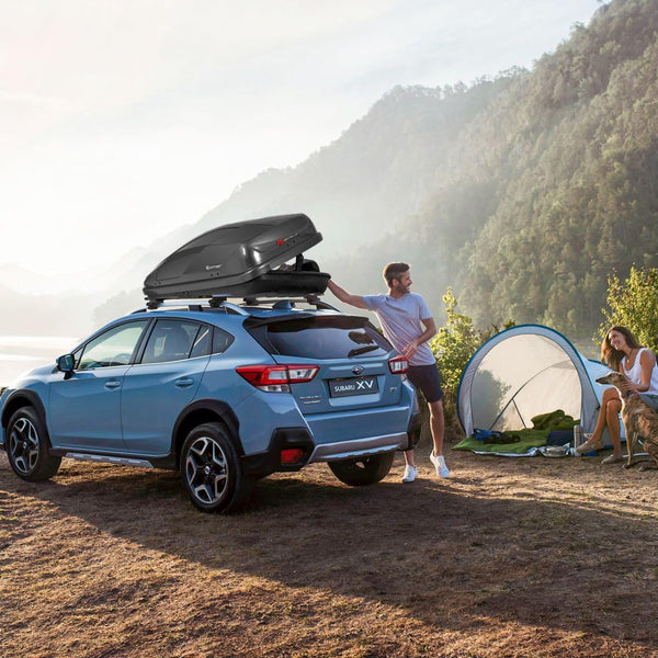 COSTWAY Car Roof Box, 400L Capacity Hard Roof Cargo Carrier with Security Keys & Dual Side Opening, Waterproof Rooftop Luggage Storage Box for Car, SUV, Van, Fits Most Cars (Black)