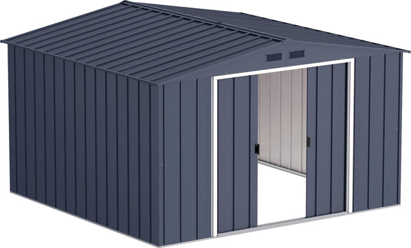 Duramax ECO 8 x 8 (6.35 m2) Metal Garden Storage Shed, Hot-Dipped Galvanized Metal Garden Shed, Tool Storage Shed, Strong Reinforced Roof Structure, Maintenance-Free Metal Shed, Anthracite