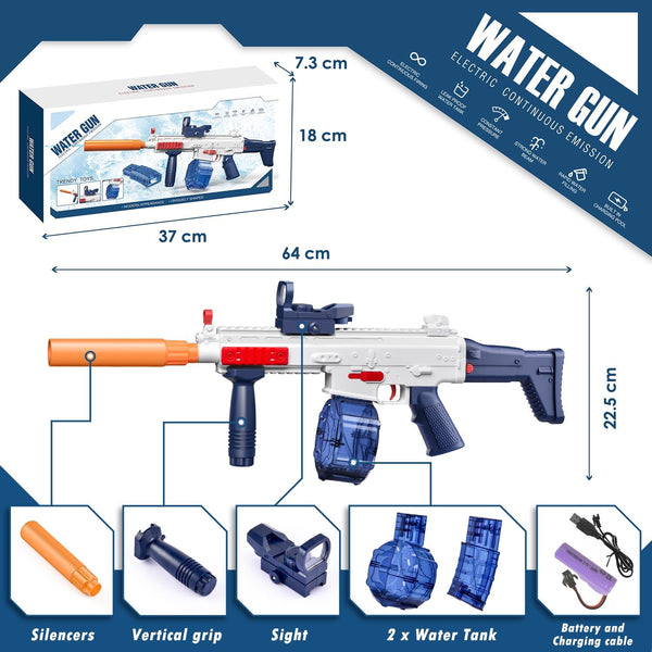 Electric Water Gun, Ultra-Long Range One-Touch Automatic Water Gun, Large Capacity Ultra-Long Standby, Suitable For Children Adults Summer Pool Party Beach Outdoor Use.
