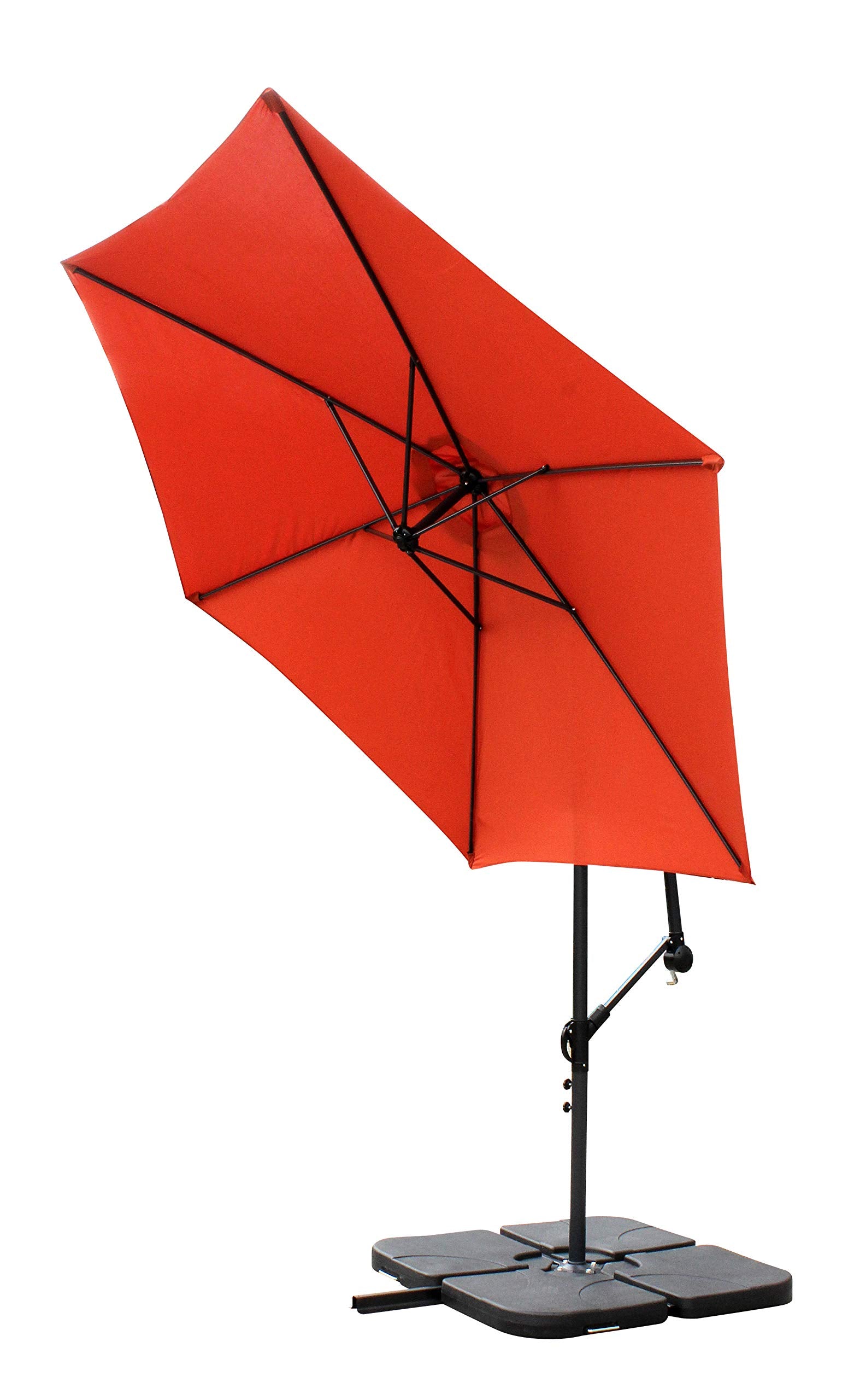 All Seasons Gazebos Ross James premium garden parasol umbrella with crank handle including base weight (Green)