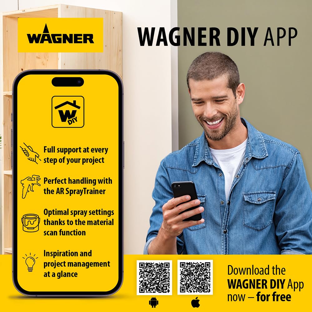 WAGNER Airless ControlPro 250M Paint Sprayer for interior and exterior wood, metal, wall and ceiling paints, covers 15 m² in 2 min, 110 bar, adjustable spray pressure, 9 m hose