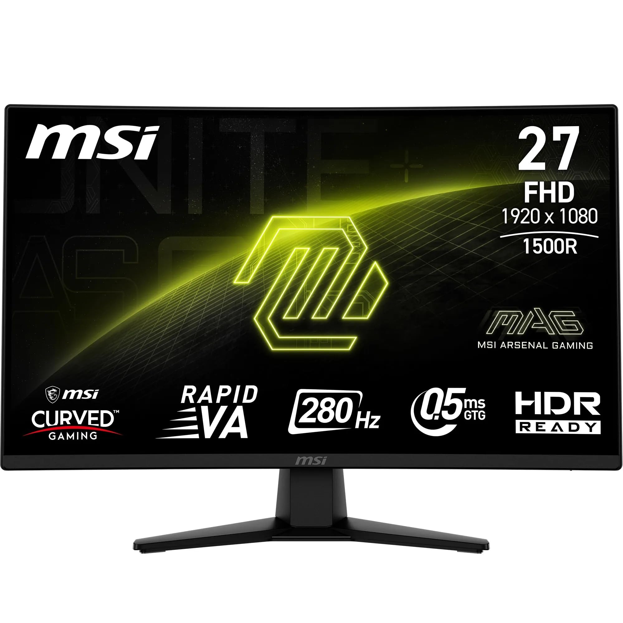 MSI G274F 27 Inch FHD Gaming Monitor - 1920 x 1080 Rapid IPS Panel, 180 Hz / 1ms, 134% sRGB Colour Gamut / G-SYNC Compatible- DP 1.2a, HDMI2.0 CEC
