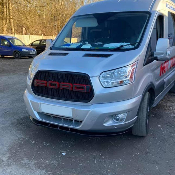 Front Splitter Compatible with Ford Transit MK8 2014-2019 Gloss Black