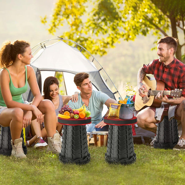 LUXJET Portable Folding Stool Lightweight Yet More Sturdy with Load Capacity 180KG, Retractable Plastic Foldable Collapsible Stool for Camping Fishing Hiking BBQ Outdoors Indoors Kitchen
