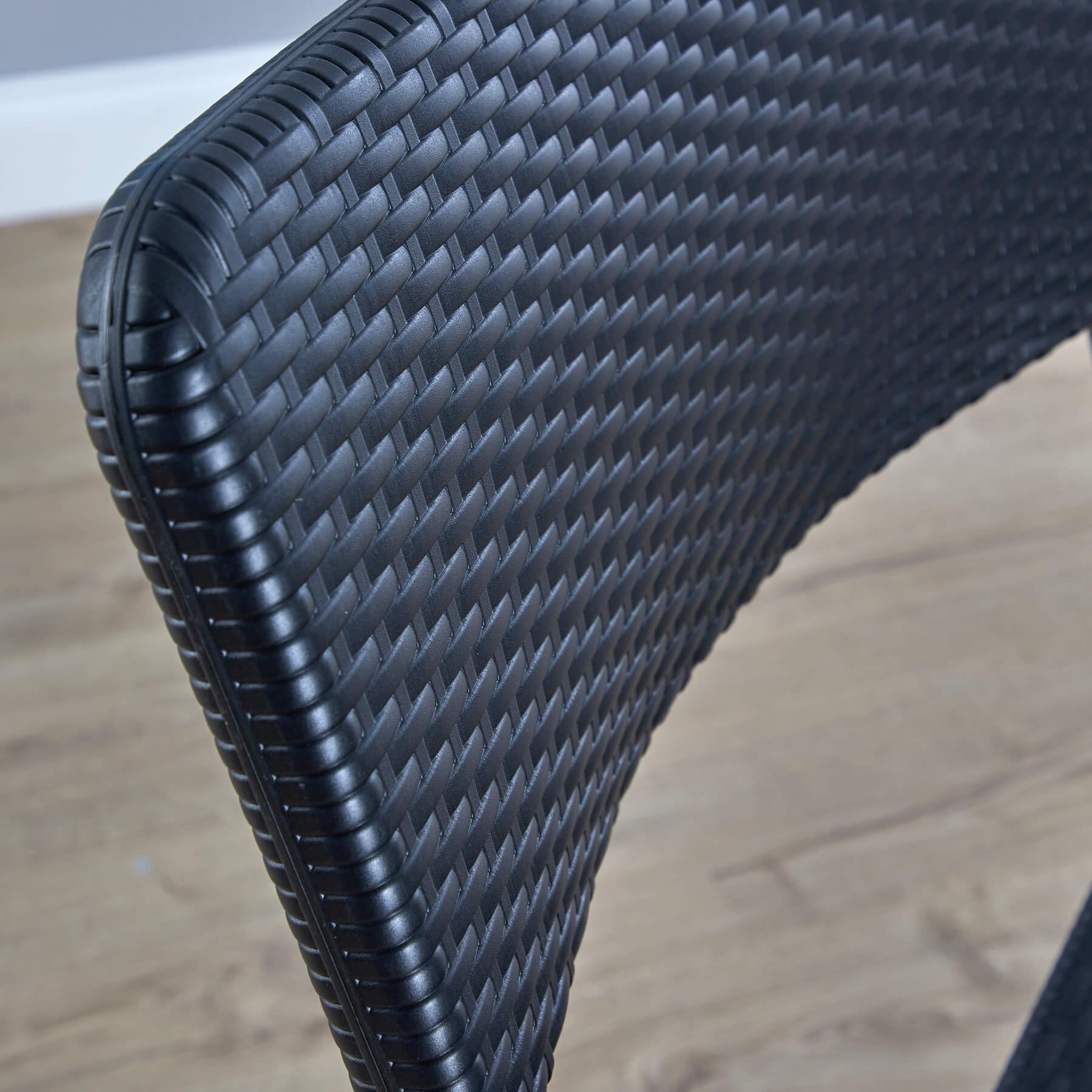 Home Source 3-Piece Outdoor Patio Folding Bistro Set, Camping Catering BBQ Picnic Party, Black