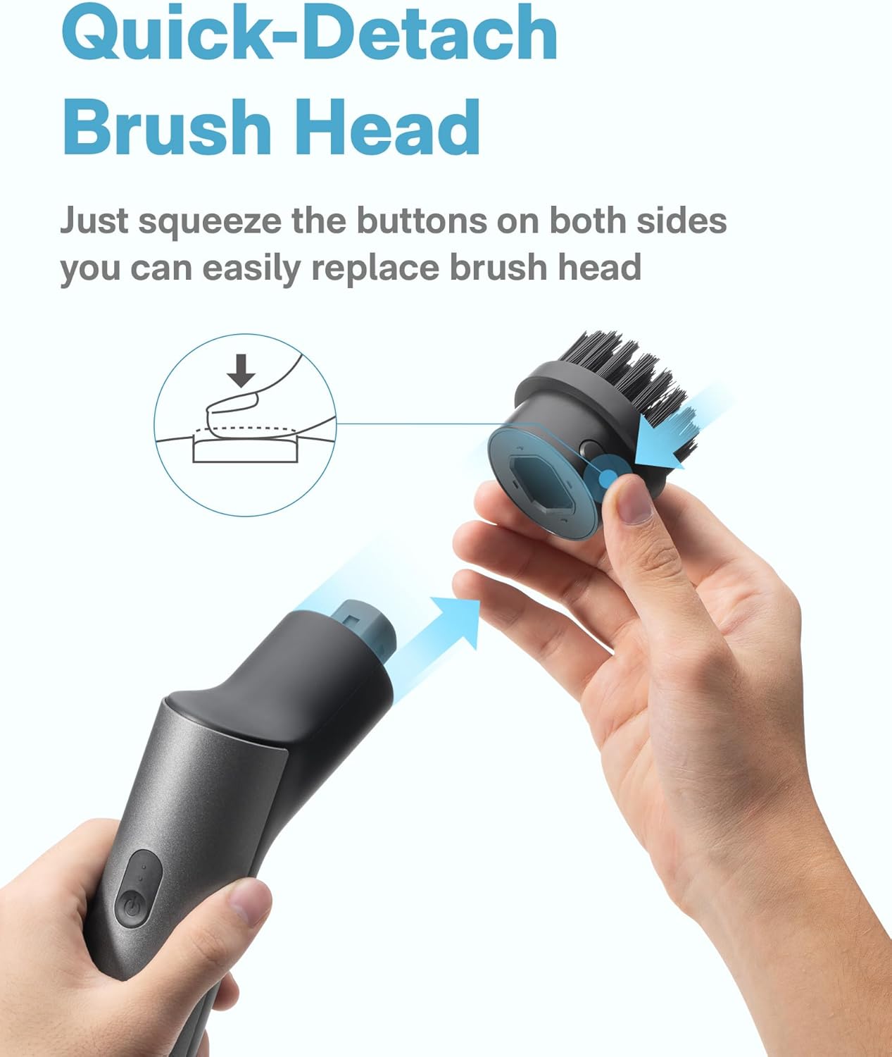 HOTO Cordless Electric Spin Scrubber, IPX7 Full Body Waterproof Bathroom Cleaning Brush, Max 22 in-lb, Shower Scrubber Brush with Long Handle, 6 Brush Heads, Power Scrubber for Bathroom, Floor, Tile