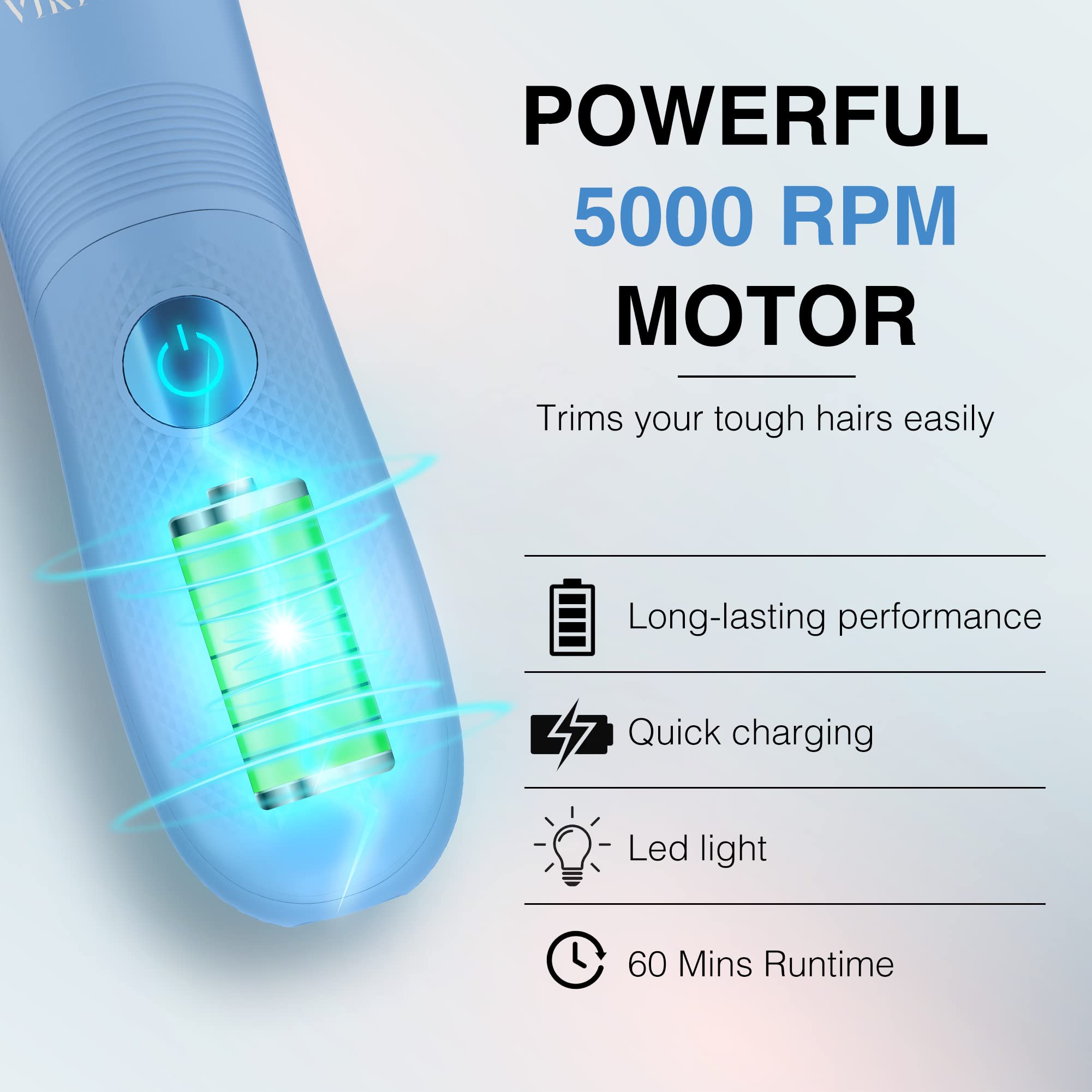 Manscape Trimmer for Men, VIKICON Pubic/Body Hair Trimmer, Electric Ball Trimmer for Private Parts, IPX7 Waterproof Body Goomer Shavers, USB-C Charging, Gifts for Men, New HT871