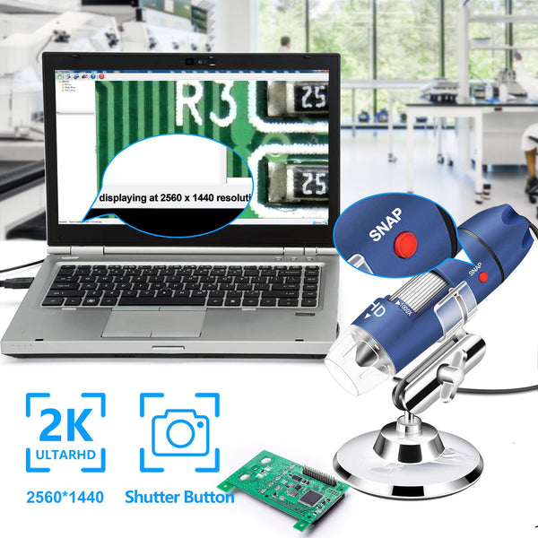 Ninyoon 2K USB Digital Microscope for Android PC, 40-1000X Microscope Super HD Endoscope Magnifier Camera Compatible with Android Cellphone and Tablet Windows Mac Chrome Linux - Not for iPhone/iPad
