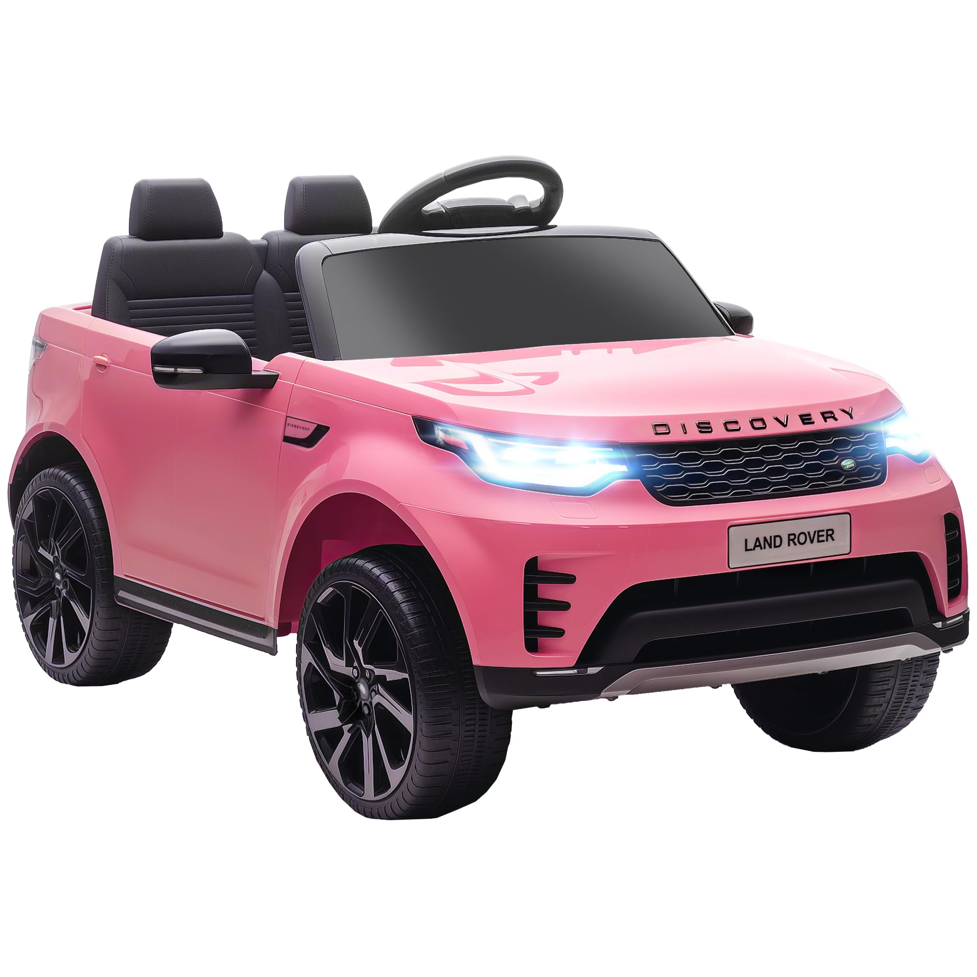 AIYAPLAY Land Rover Discovery Licensed 12V Electric Car for Kids, Ride on SUV with Remote Control, 4 Wheel Suspension System, Slow Start, LED Lights, Music, for 3-6 Years Old, Khaki