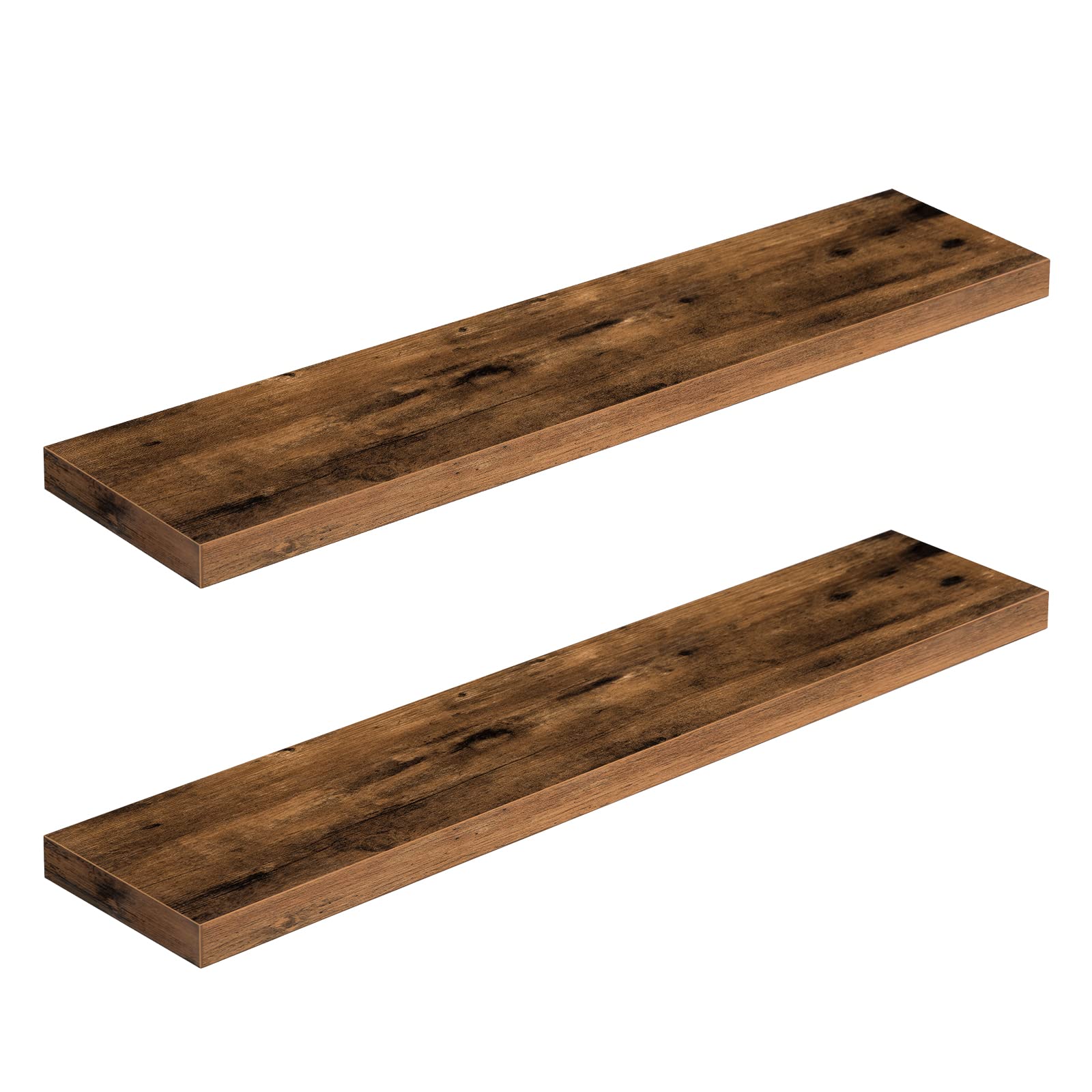 HOOBRO Floating Shelves, Wall Shelves Set of 2, Wall Mounted Shelves, 100 cm, Wall Display Racks, Decorative Hanging Shelf, Wooden Shelves, for