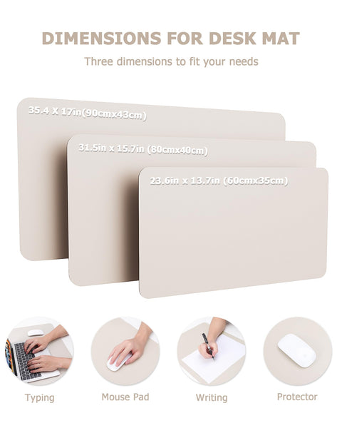 MOLMO Non-Slip Desk Mat, Waterproof Desk Pad Table Protector, Easy Clean Laptop Mat Large Mouse Pad Leather Writing Mat with Suede for Office /Home/Decor (Light Green, 60 x 35 cm)