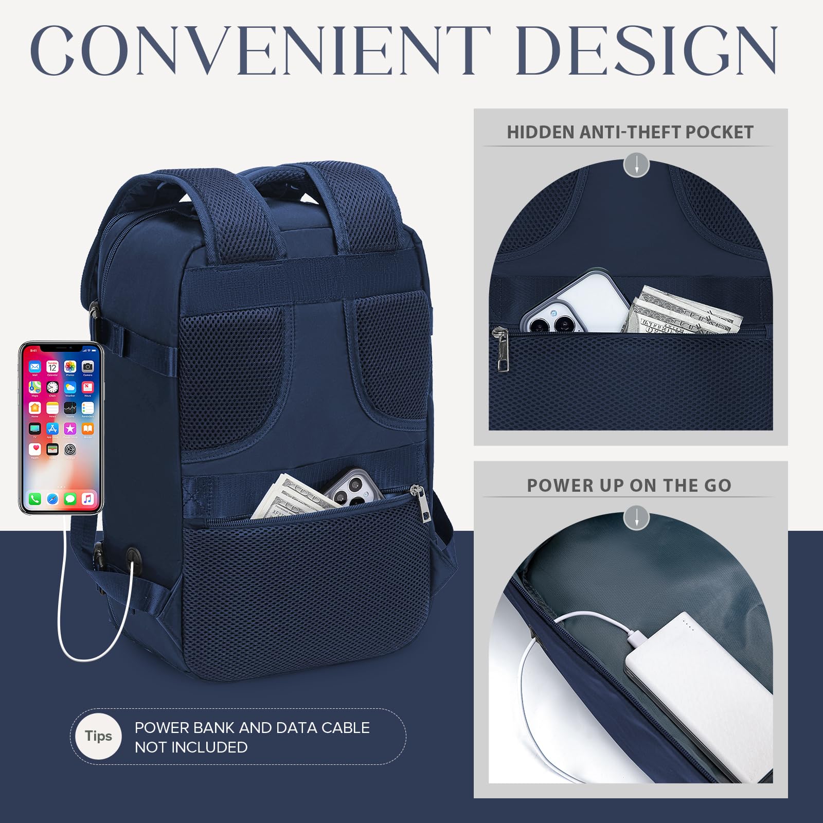 Cabin Bags 40x20x25 for Ryanair Underseat Carry-ons Bag Hand Luggage Bag Travel Backpack Cabin Size 20L