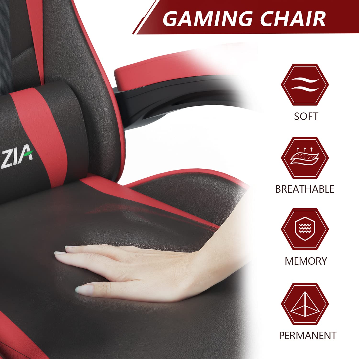 Racingreat Gaming Chair with Led Lights, Video Game Chair, Ergonomic RGB Gaming Chair for Adults, Height Adjustable Reclining Computer Chair with Headrest and Lumbar Support (With RGB, Black)