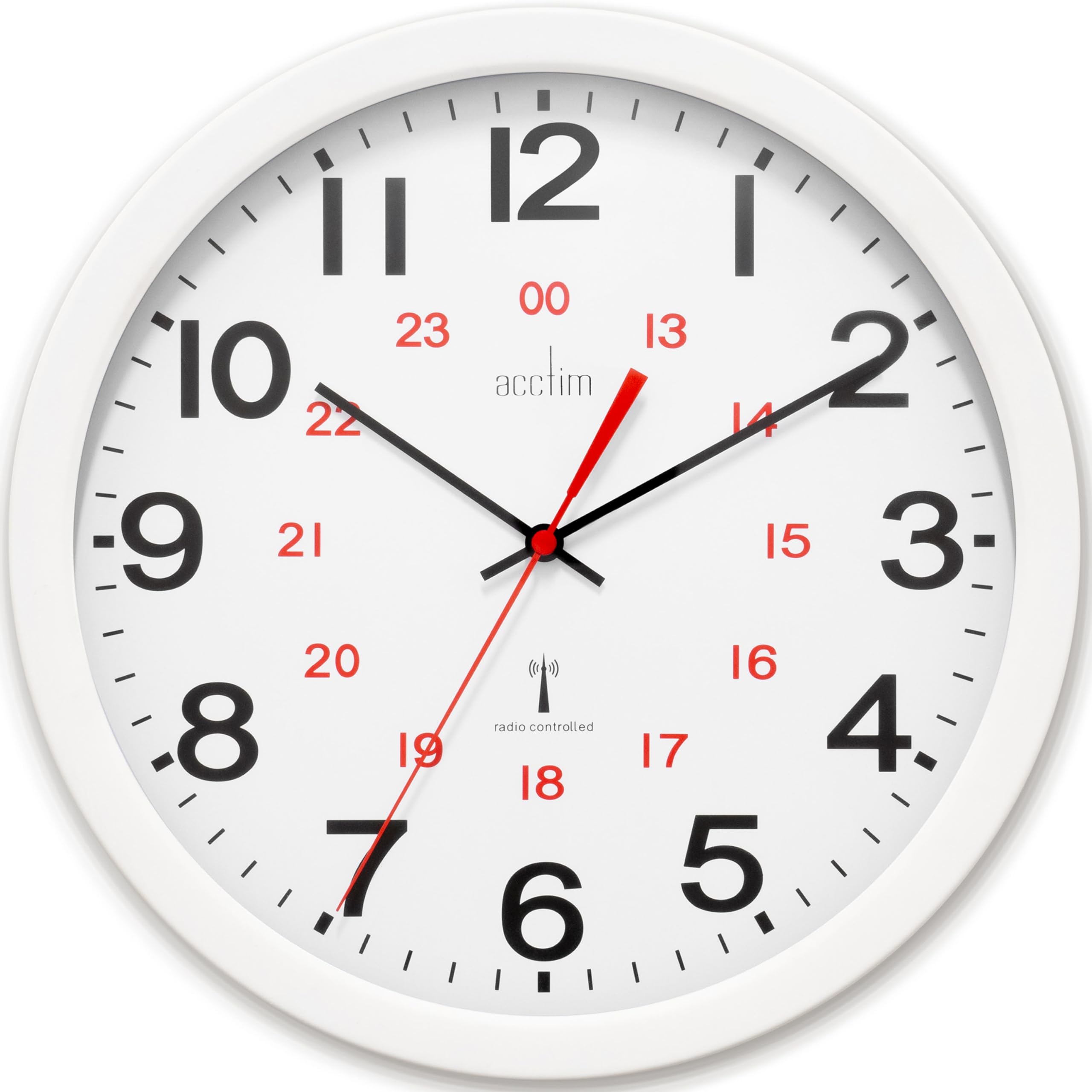 Acctim Wall Clock Radio Controlled 30cm White 74172, 30cm x 30 cm