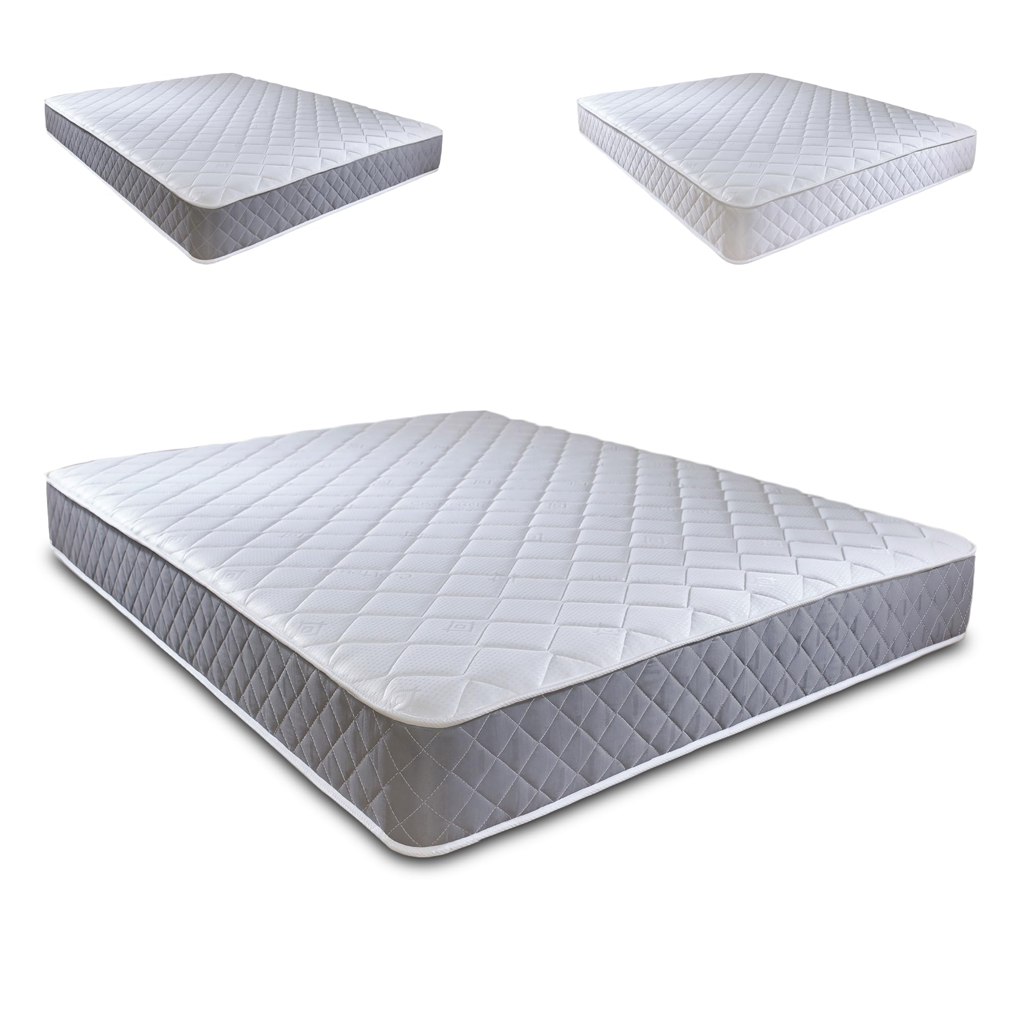 Extreme Comfort Spring Coil Diamond Grey Essentials Mattress | 4ft Small Double (120cm x 190cm) | Foam Free Spring Coil | Plush Feel | Cooltouch Plus