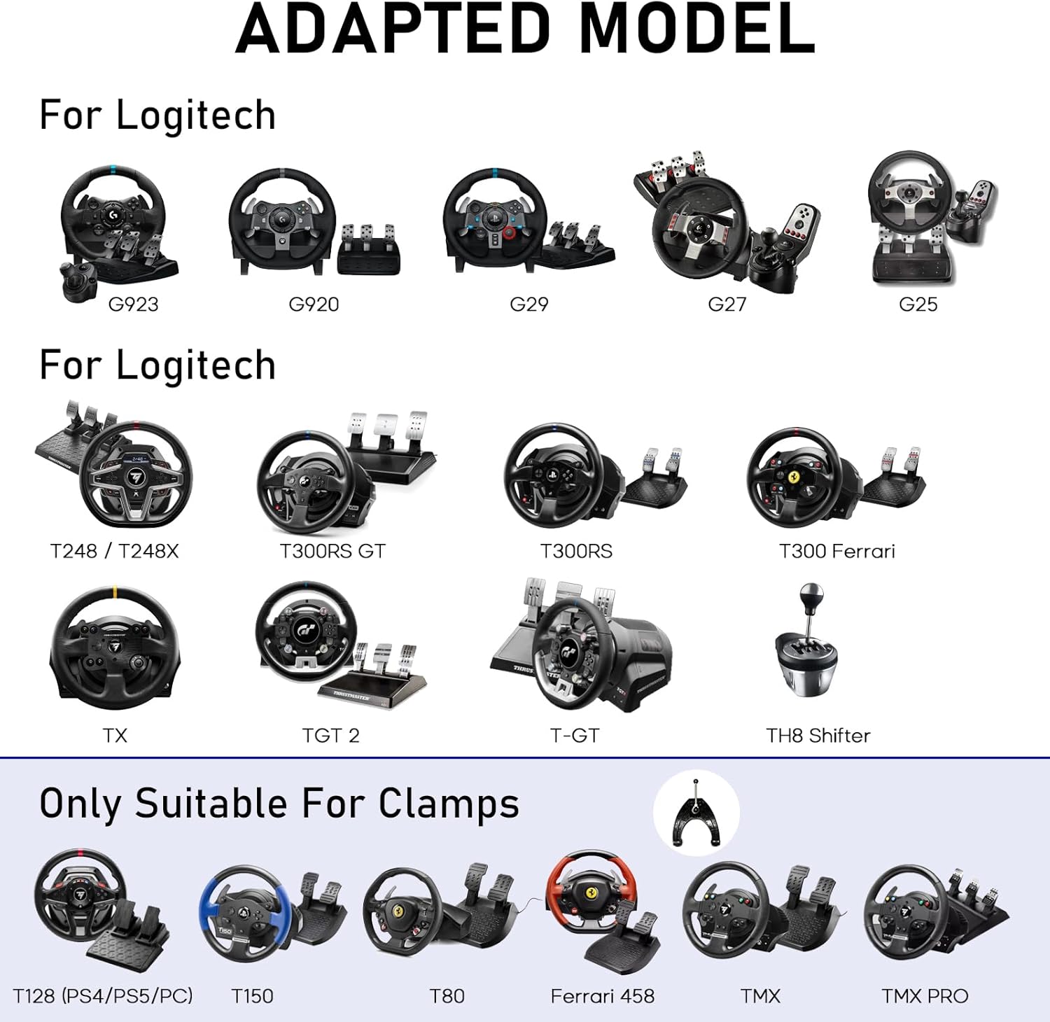 DIWANGUS Steering Wheel Stand, Adjustable Racing Wheel Stand Fit for Logitech G29/G923/G920, for Thrustmaster T300/T248