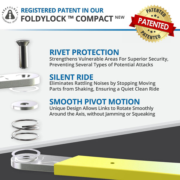 FoldyLock Compact Folding Bike Lock - Award Winning Patented High Security Cut Proof Bicycle Lock - Heavy Duty Anti Theft Smart Secure Guard with Key