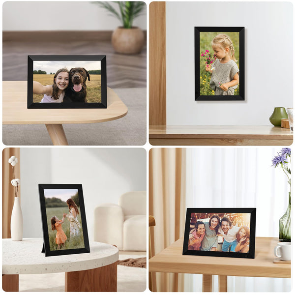 10.1 Inch WiFi Digital Photo Frame Built in 32GB Memory, 1280x800 IPS LCD Touchscreen, Auto-Rotate and Audio, Quick and Easy Share Photos or Videos via the Frameo App, the Best Choice for Gifting