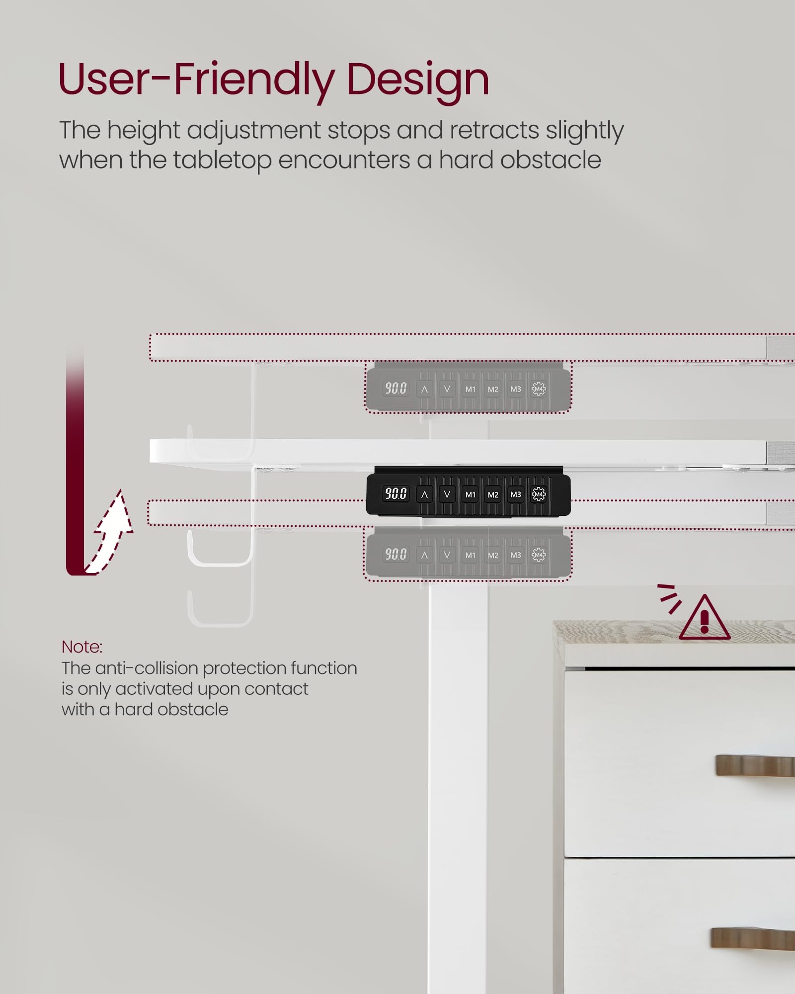 VASAGLE Electric Standing Desk, Height Adjustable Desk, 60 x 140 x (72-120) cm, 4 Memory Heights, Storage Pocket, for Home Office, Study, Rustic Brown and Ink Black LSD134K02