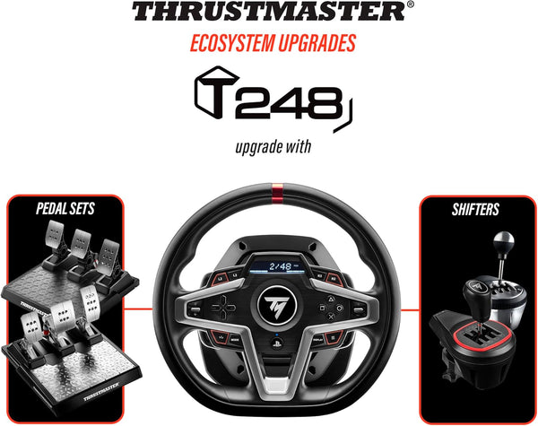 Thrustmaster T248 - High-Performance Racing Wheel and Pedal Set with Force Feedback for PlayStation 5, PlayStation 4, and PC