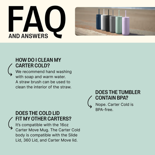 Fellow 16 oz Carter Cold Travel Mug for Water, Iced Tea, Coffee, Smoothies, Iced Coffee & More - Stainless Steel Vacuum-Insulated Iced Coffee Tumbler