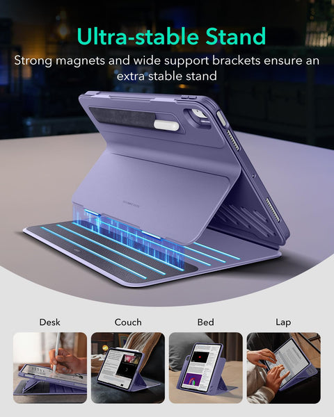 ESR for iPad Pro 12.9 Case (6th/5th Generation, 2022/2021), Removable Magnetic Cover, Adjustable Portrait/Landscape Stand with Raised Display View, 9 Standing Angles, Shift Series, Black