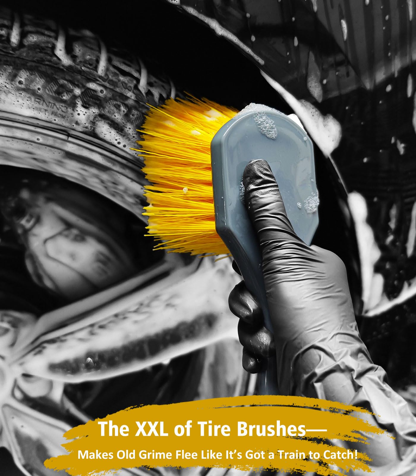 YeewayVeh Car Wash Brush, 43" Extendable Car Wash Brush Mop with Long Handle, 15 Degree Curved Soft Car Cleaning Brush kit with Extra Microfiber Brush Head for Truck SUV Cleaning, Orange