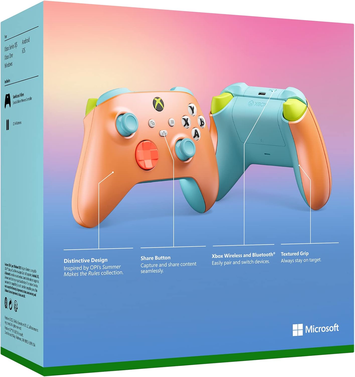 Xbox Wireless Controller – Sunkissed Vibes OPI Special Edition for Xbox Series X|S, Xbox One, and Windows Devices (Renewed)