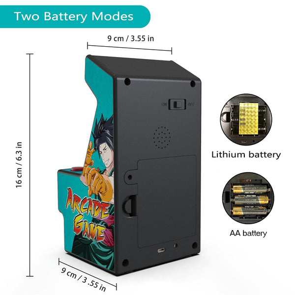 Mini Arcade Machine, 156 Built-In 16-Bit Games, 2.8” Full Colour Screen, 8-Way Joystick, Handheld Retro Games Console – Gaming by Golden Security!