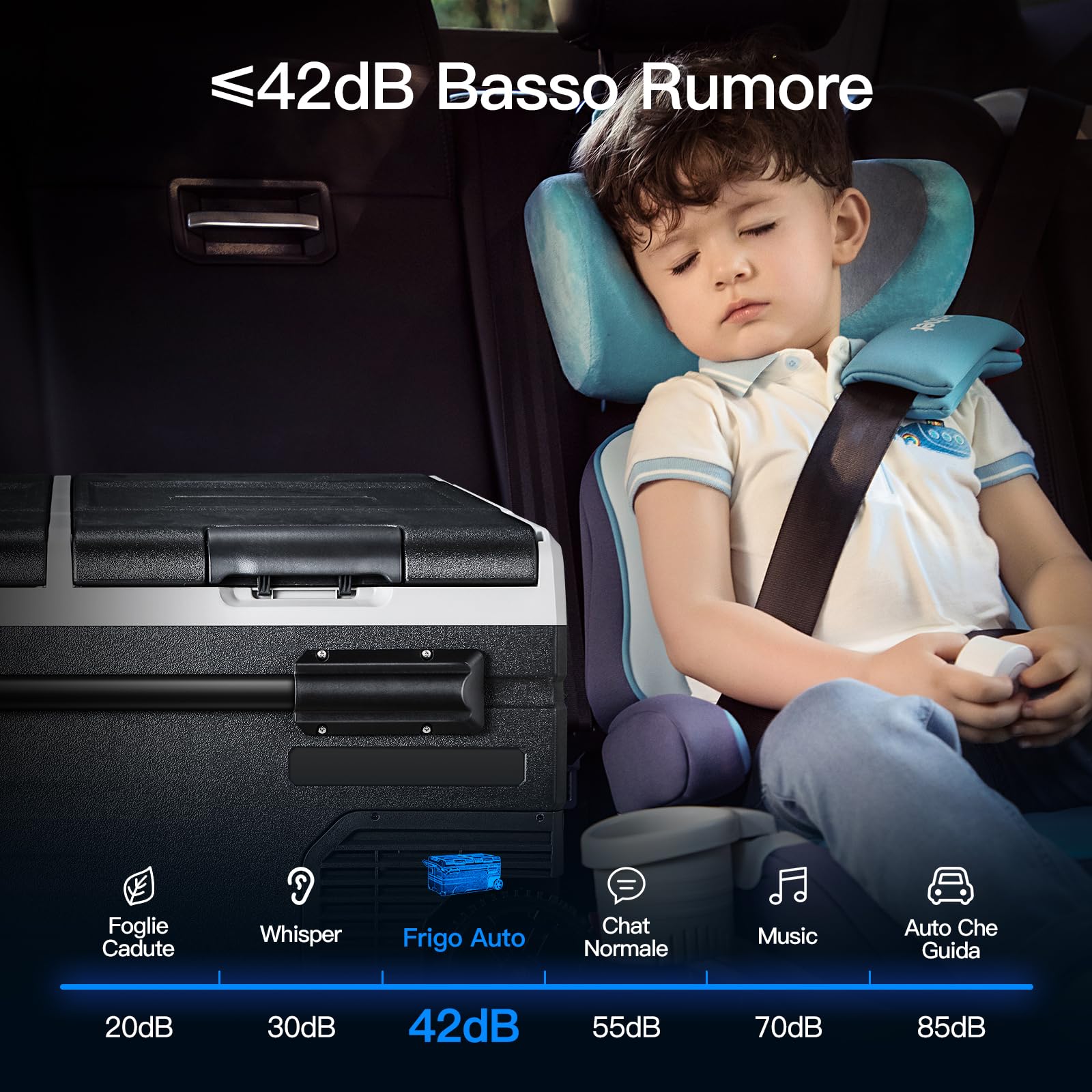 AAOBOSI Compressor Camping Fridge 95L, Car Fridge Dual Zone with 12/24V DC and 100-240V AC, -20°C to 20°C Portable Freezer for Car, Campervan, Lorry, Truck, Boat