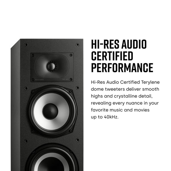 Polk Audio Polk Monitor MXT60 Compact Tower Speaker, HiFi and Home Cinema Speaker, Hi-Res Certified, Dolby Atmos and DTS:X Compatible (1 piece)