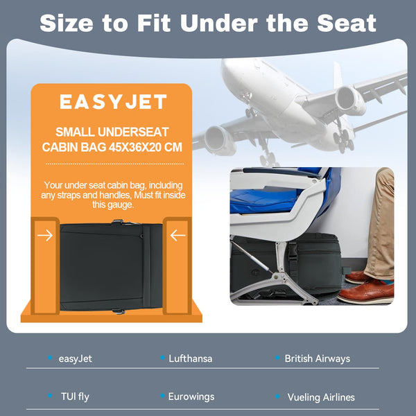 Xkdoai for Ryanair Cabin Bags 40x20x25, Travel Backpack Underseat Hand Luggage Carry-ons Airplanes Flight Bag Suitcases for Men Women