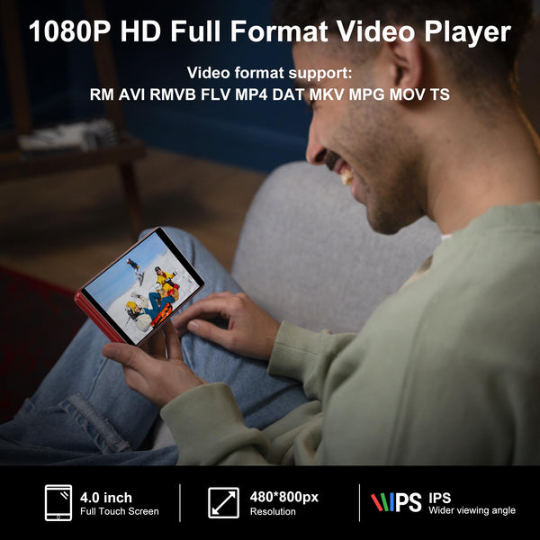 80GB MP3 Player with WiFi and Bluetooth, 4.0” IPS HD Touch Screen, SWOFY M503Pro MP4 Player with Speakers, Android Music Player with Spotify, Deezer, Audible, FM Radio,Play Store for Kids