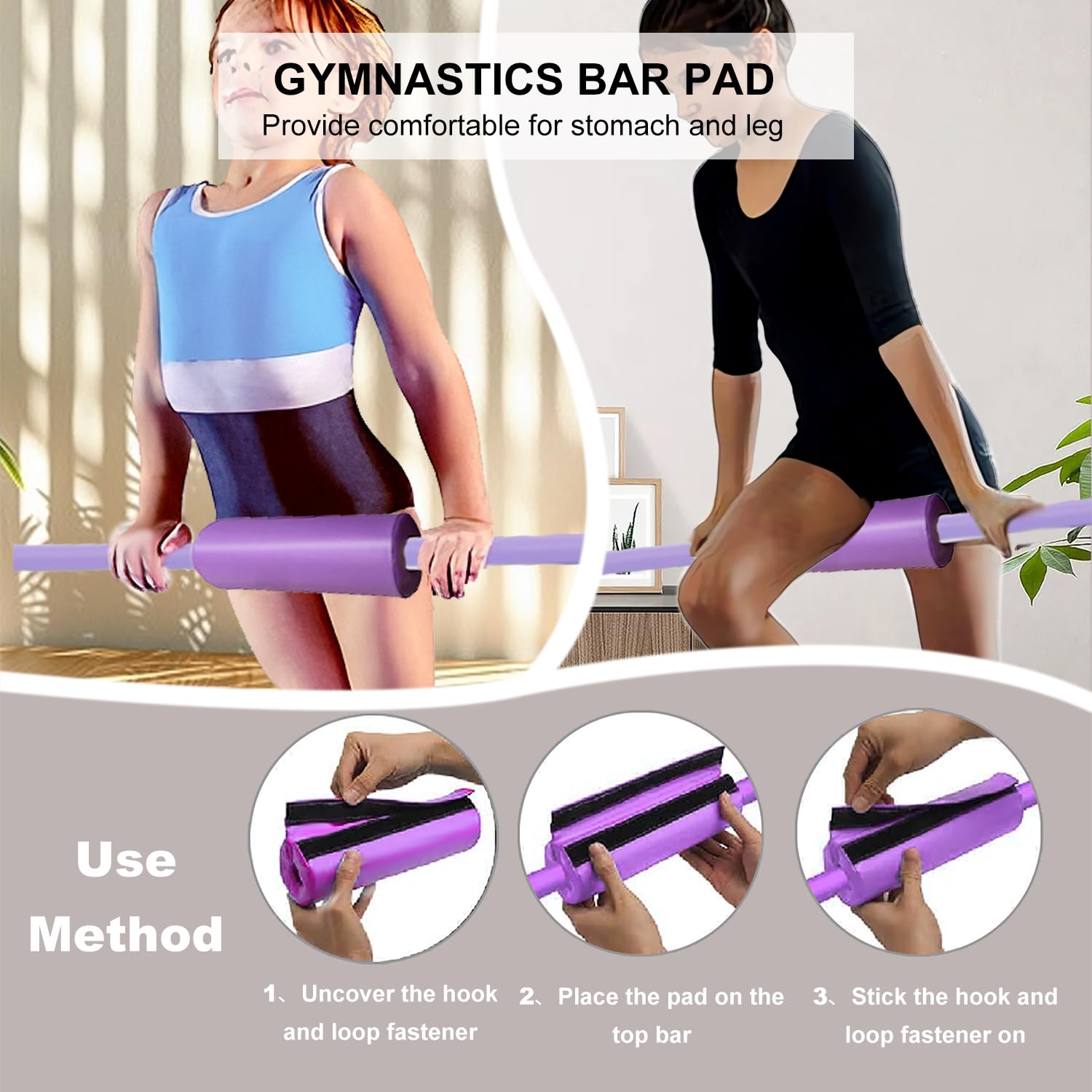 GYMMAGE Gymnastics Bars with Bar Pad, Junior Training Kip Bar Gymnastics Equipment for Home Garden, Adjustable Height Gymnastic Folding Horizontal Bar