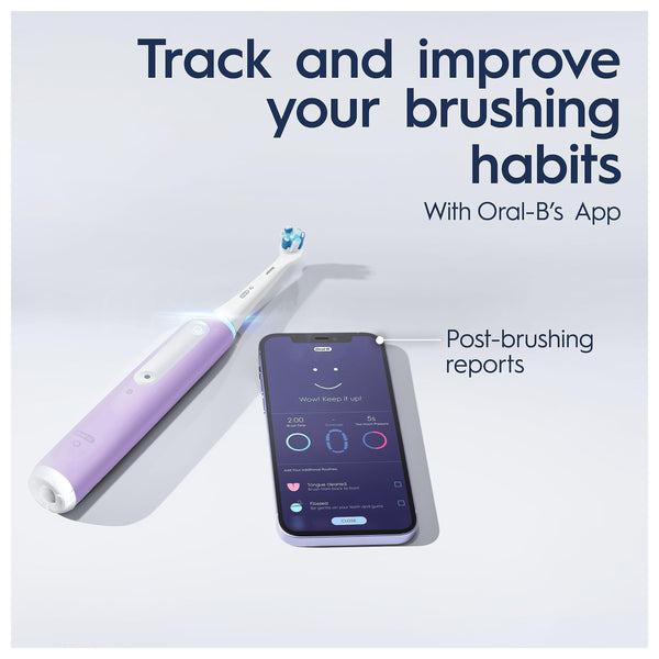 Oral-B iO4 Electric Toothbrush For Adults, 3 Toothbrush Heads, Travel Case & Toothbrush Head Holder, 4 Modes With Teeth Whitening, 2 Pin UK Plug, Black