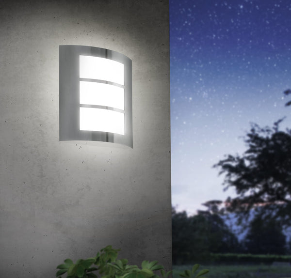 EGLO 88139 E27 Stainless Steel Outdoor Wall Light City