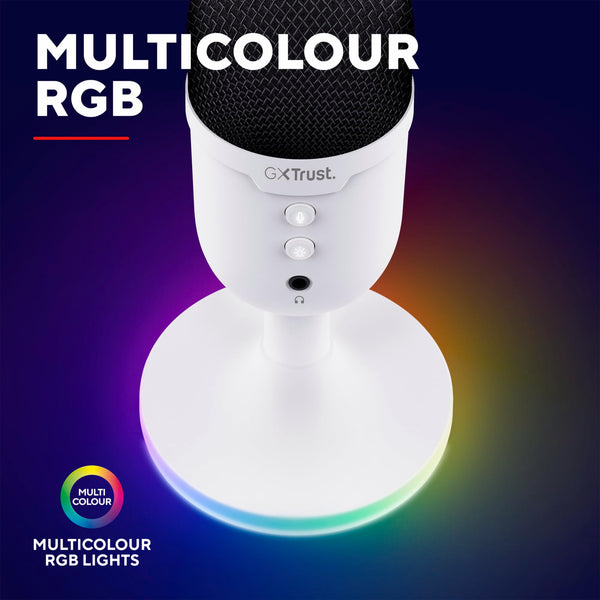 Trust Gaming GXT 236 Yami USB Condenser Streaming Microphone for Podcast, Twitch, Discord, ASMR, Youtube, Playstation 5, Gaming Mic with Cardioid Recording Pattern, Mute Button, RGB Light - Black