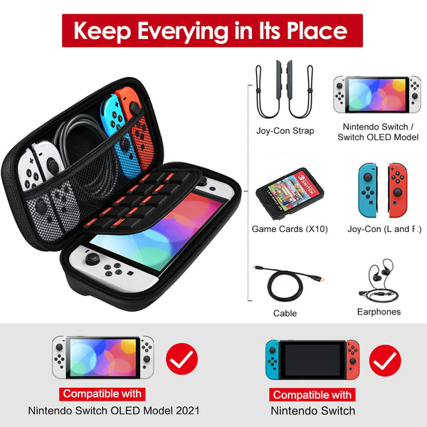 ivoler Carry Case for Nintendo Switch 2 (2025 Model) – Protective Portable Hard Shell Pouch Carrying Travel Game Bag – Black