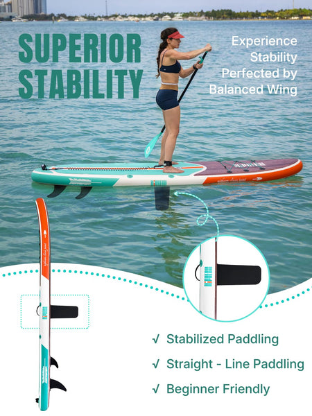 Niphean Inflatable Paddle Boards for Adults with All Accessories, 320cm Stand Up Paddle Board for All Skill Levels, SUP with 200kg Weight Capacity for 2 People, Inflatable Paddleboard with Seat