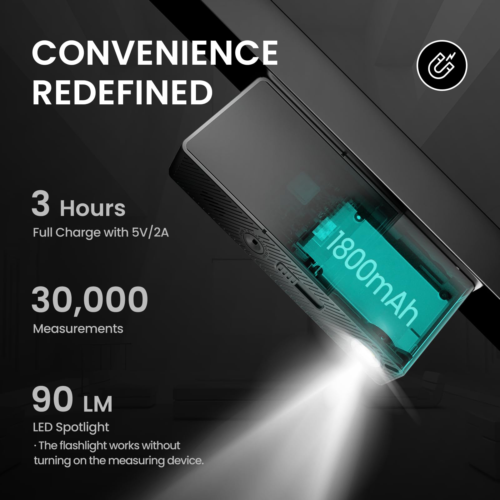 MiLESEEY D9 Pro Laser Distance Meter with Visual Aligning Indicator, 100m Laser Measure Device With IPS Touchscreen Interface, P2P, Live Angle Display, APP Sync, 14 Measuring Modes