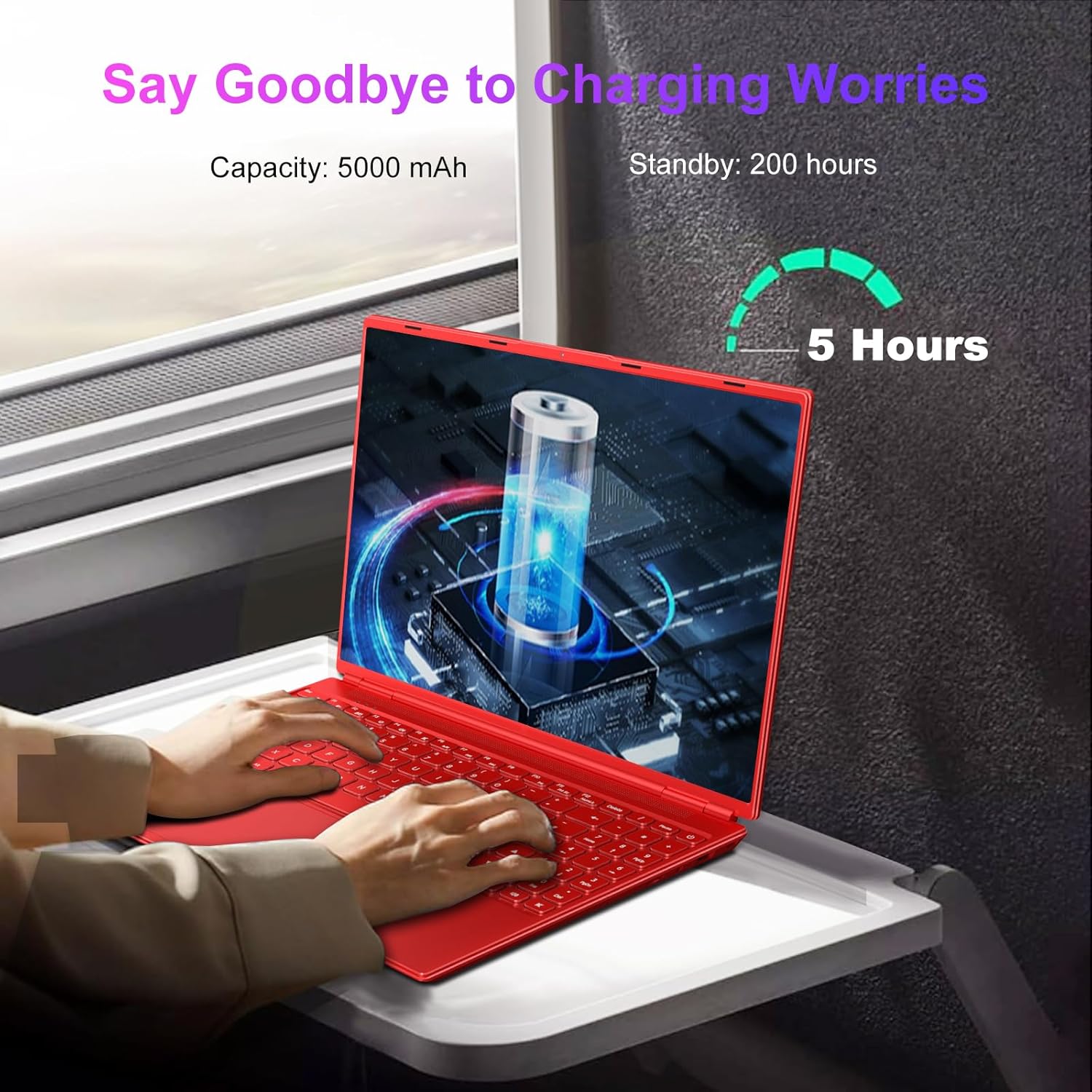 HUQPPQ 16 Inch Blue Laptop Celeron N5095 (Up to 2.9GHz) 12GB RAM 512GB SSD | 1TB Expandable | FHD 1920x1200, USB3.0, WiFi5 | WIN 11 Laptops for Students, School & Office - N600