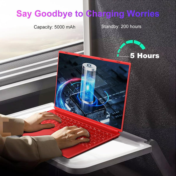 HUQPPQ 16 Inch Blue Laptop Celeron N5095 (Up to 2.9GHz) 12GB RAM 512GB SSD | 1TB Expandable | FHD 1920x1200, USB3.0, WiFi5 | WIN 11 Laptops for Students, School & Office - N600