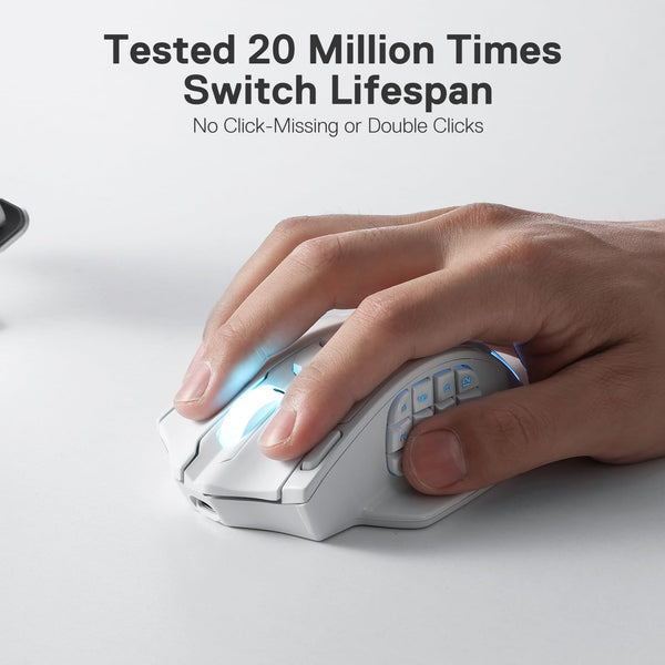 Redragon M908 Impact RGB LED MMO Mouse with Side Buttons Optical Wired Gaming Mouse with 12,400DPI, High Precision, 20 Programmable Mouse Buttons