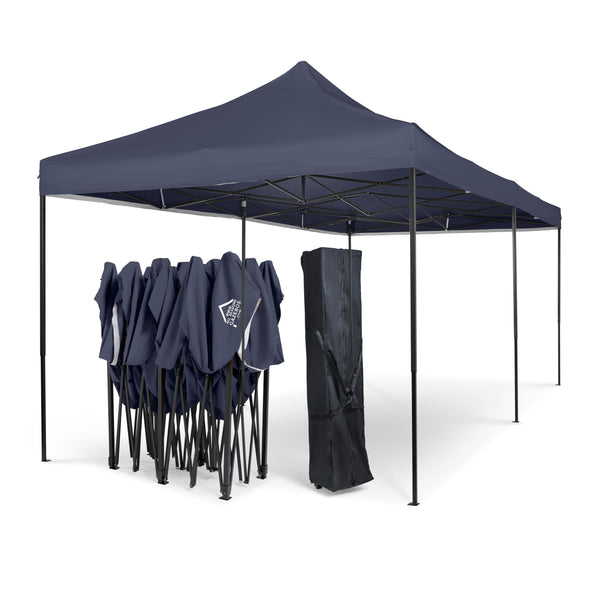 All Seasons Gazebos 3M x 6M Waterproof Gazebo Party Tent with Rustproof Frame and Wheeled Carry Bag (Metallic Grey)